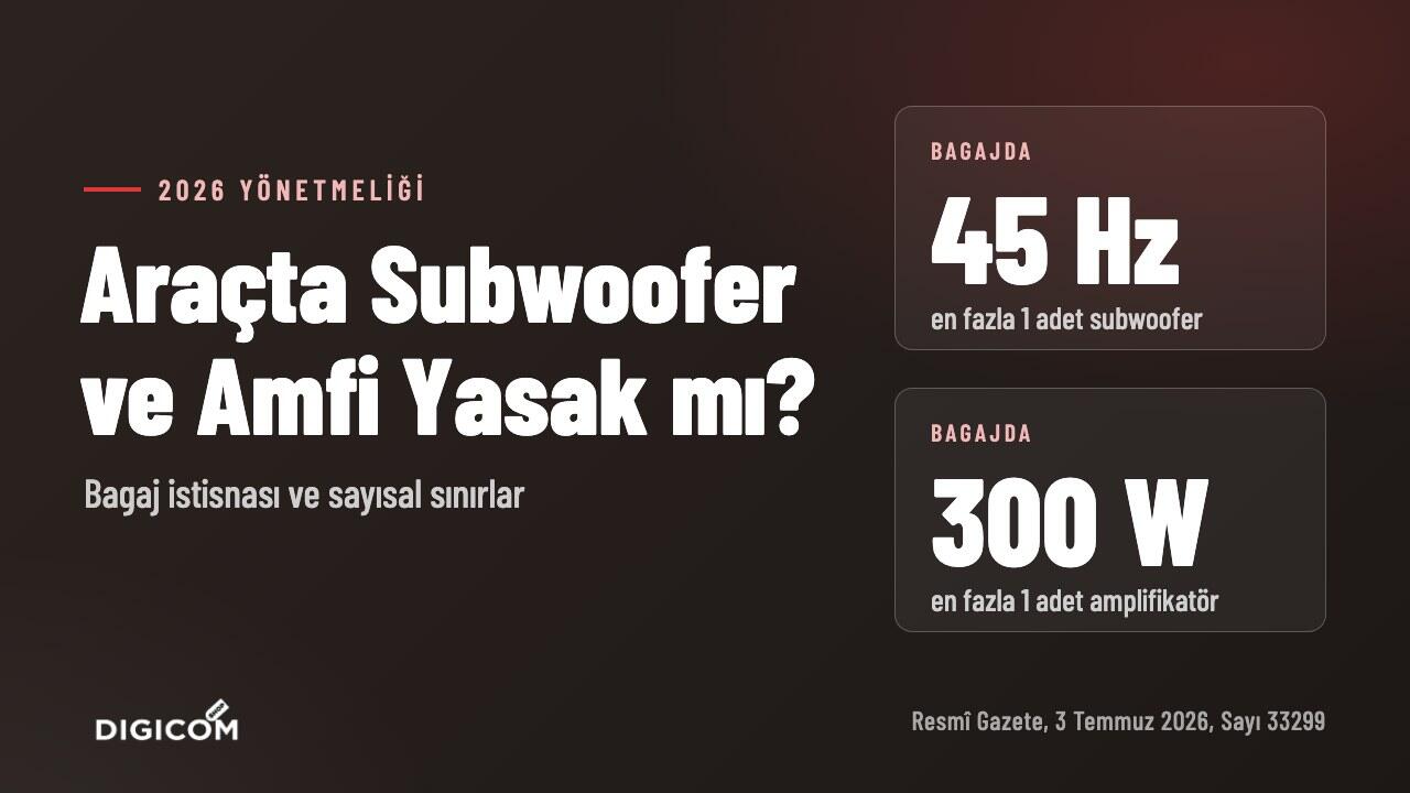 Araçta Subwoofer ve Amfi Yasak mı? 45 Hz ve 300 Watt Sınırı (2026 Yönetmeliği)