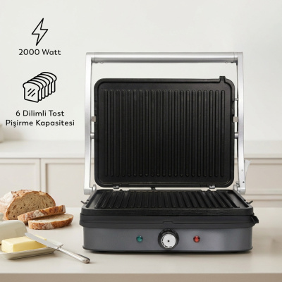 Conti CG-224 Tost Ye Tost ve Izgara Makinesi Antrasit - 2