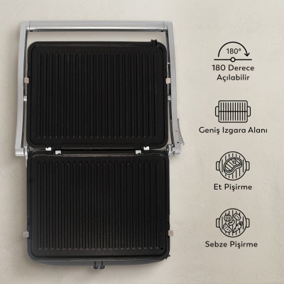 Conti CG-224 Tost Ye Tost ve Izgara Makinesi Antrasit - 4