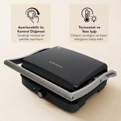 Conti CG-224 Tost Ye Tost ve Izgara Makinesi Antrasit - 3