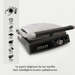 Conti CG-320 Bestost 2000 Watt Izgara ve Tost Makinesi İnox - 3