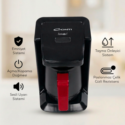 Conti CKM-100 Kahveci Kahve Makinesi Bordo - 3