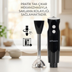 Conti CMB-105 Xblade 4 Bıçaklı Çubuk Blender Siyah - 3