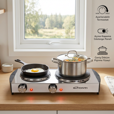 Conti CP-106 Hotplate Çiftli Pleyt Isıtıcı Ocak - 2