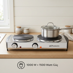 Conti CP-106 Hotplate Çiftli Pleyt Isıtıcı Ocak - 3