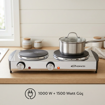 Conti CP-106 Hotplate Çiftli Pleyt Isıtıcı Ocak - 3