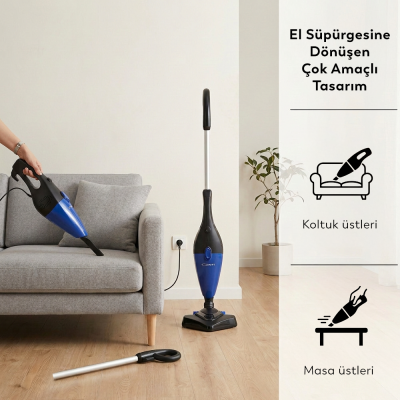 Conti CSC-305 Zeus Plus Dikey Elektrikli Süpürge Mavi - 2
