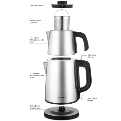 Conti CTM-125 Tealine Çelik Çaycı İnox - 2