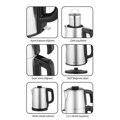 Conti CTM-125 Tealine Çelik Çaycı İnox - 3