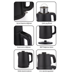 Conti CTM-125 Tealine Çelik Çaycı Siyah - 2