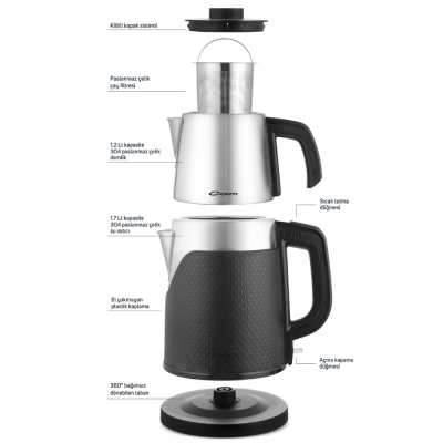 Conti CTM-130 Dempro Cover Çelik Çaycı İnox - 2