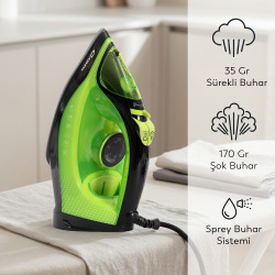 Conti CU-3328 Apex 2600 Watt Buharlı Ütü Yeşil - 2