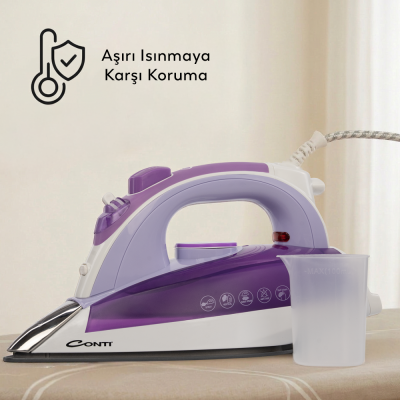 Conti CU-3388 Sensitive 2600 Watt Buharlı Ütü Mor - 4