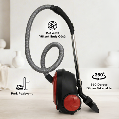 Conti CVC-308 Bello Toz Torbalı Süpürge Kırmızı - 2