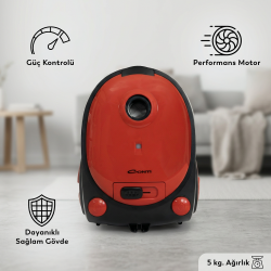 Conti CVC-308 Bello Toz Torbalı Süpürge Kırmızı - 3