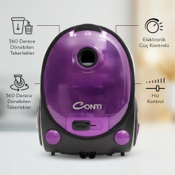 Conti CVC-309 Stormy Toz Torbasız Süpürge Mor - 4